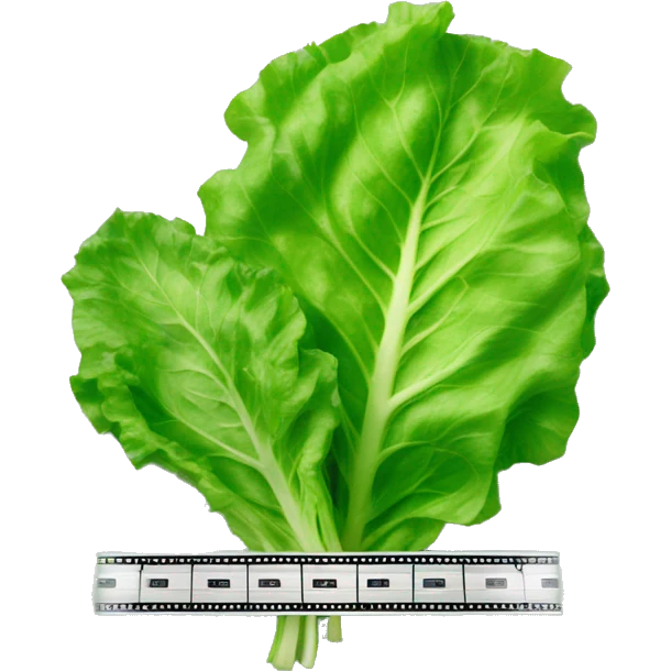 lettuce leaf next to film reel emoji