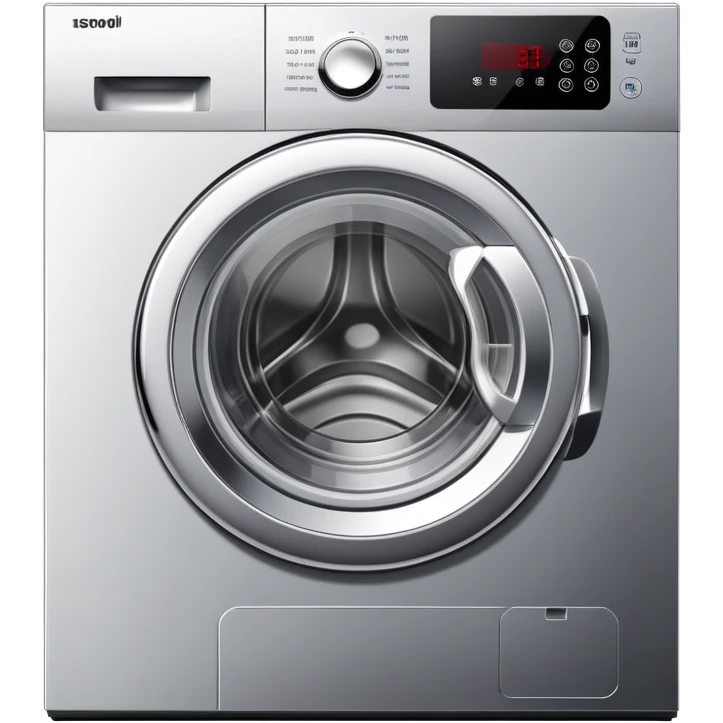 modern washing machine with digital display emoji