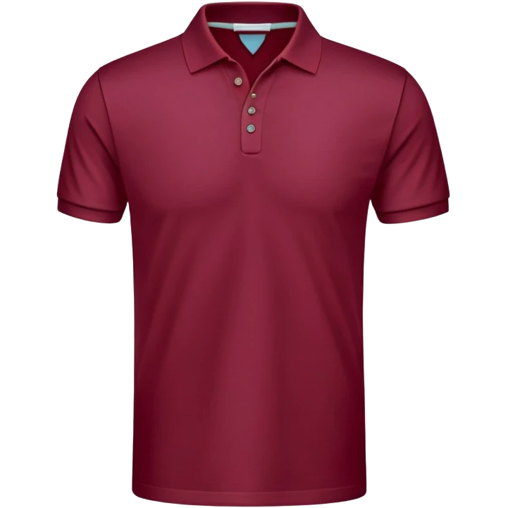 wine red cotton polo shirt with V-neck, no background, only the clothing item emoji