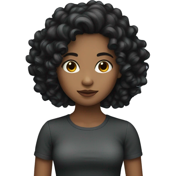 girl with dark curl  emoji