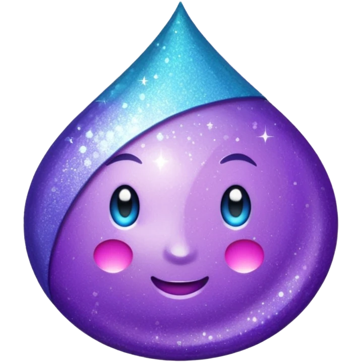 Glitter Purple and Cian Mark Check emoji