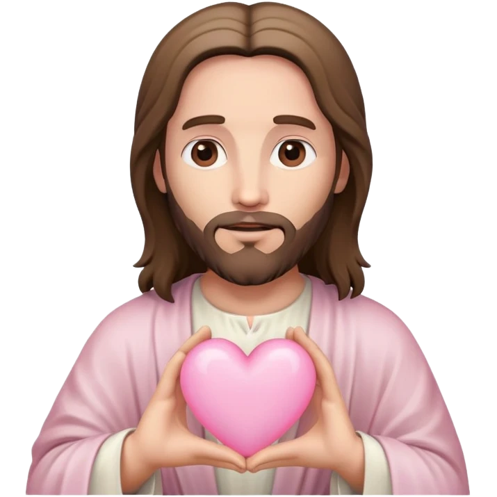 jesus holding light pink heart emoji