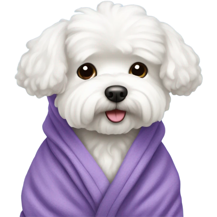 Maltese bichon in a bathrobe emoji