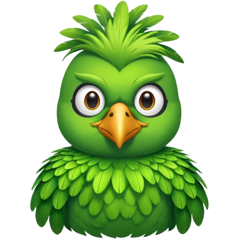 green bird with shirt emoji