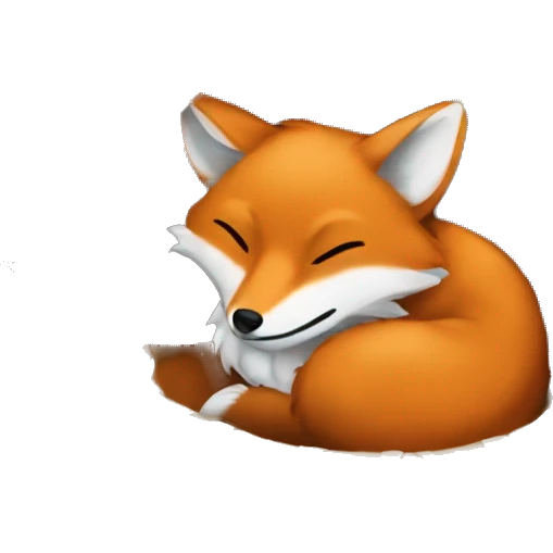 Fox curled up in a basket dark academia emoji