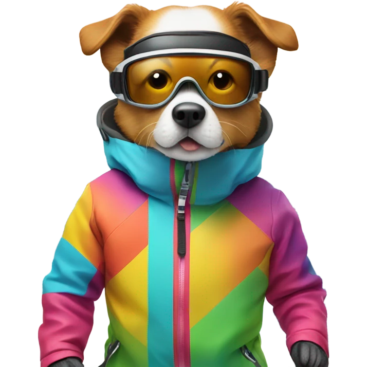 Dog skiing down mountain  emoji