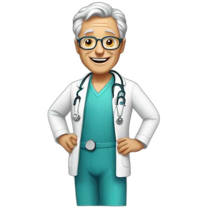 old happy doctor emoji