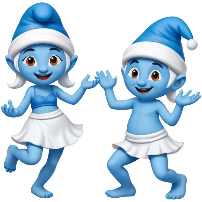 Smurf couples dance emoji