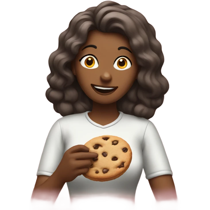 A lady eating cookies emoji