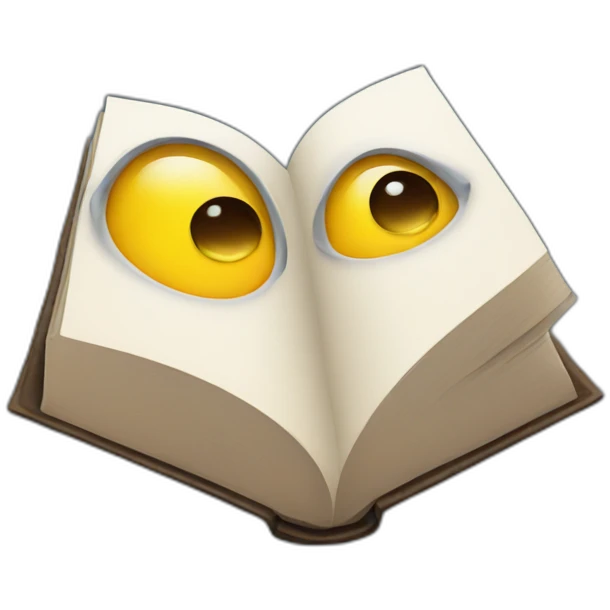 Book with eyes and mouth emoji