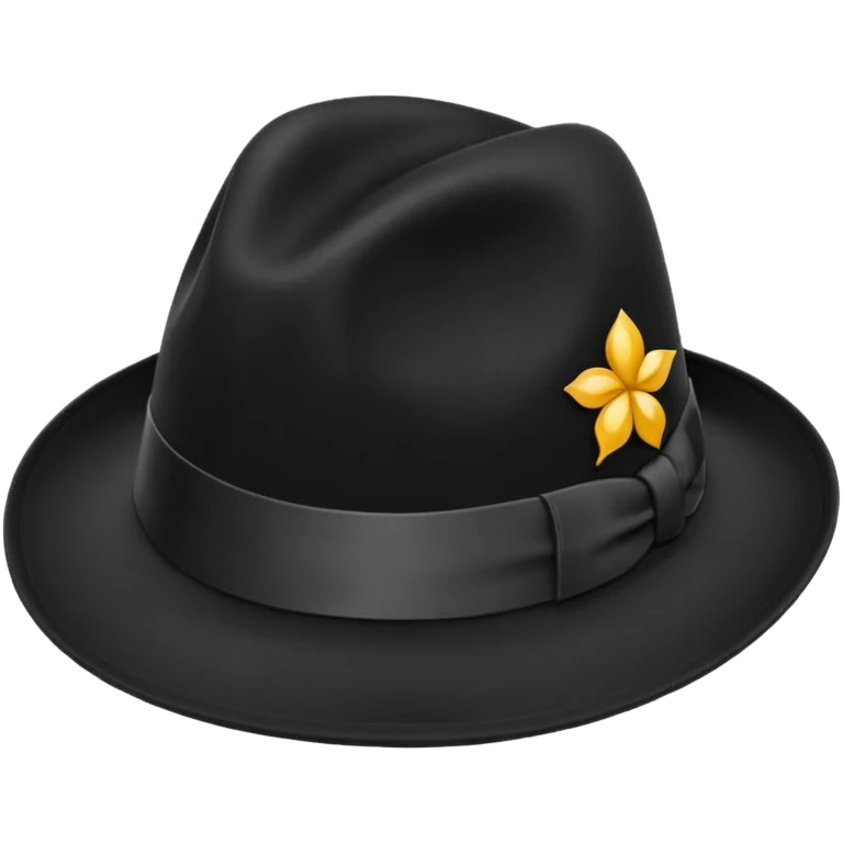 fedora, isolated, transparent background, black emoji