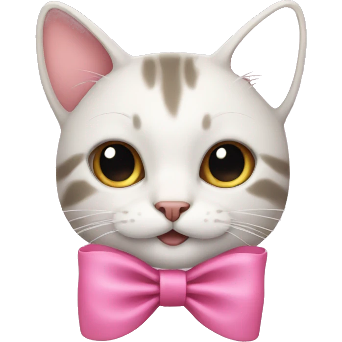 Cat with pink bow emoji
