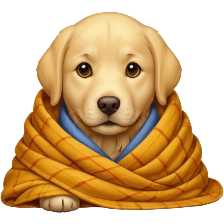 Labrador in cozy autumn blanket emoji