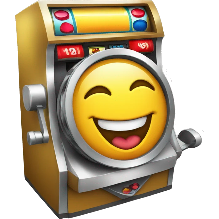 Slot Spin: An emote featuring a slot machine with spinning reels and a joyful expression to capture the excitement of winning. emoji