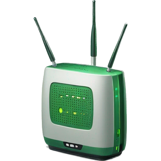 green wifi router in planet theme emoji