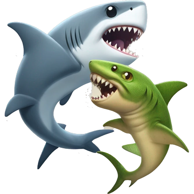 Shark and lizard dancing’s  emoji