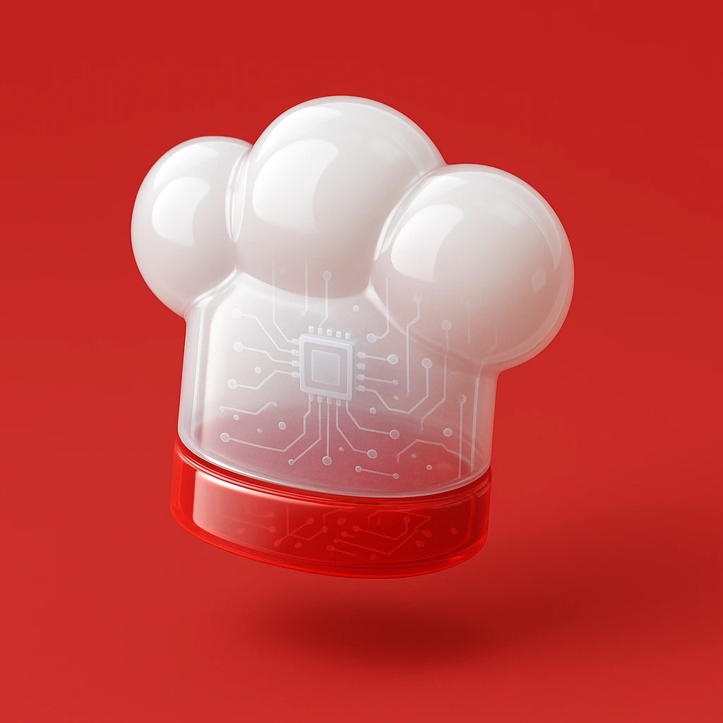 Chef hat white red background  emoji