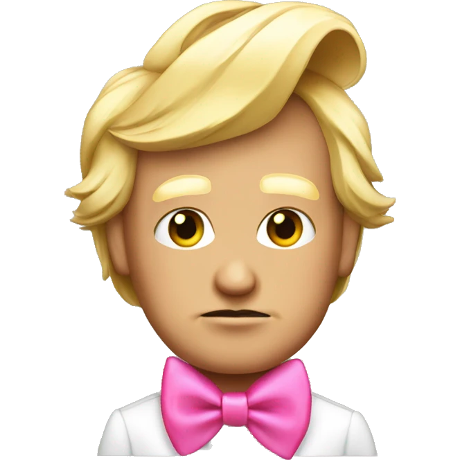 Donald trump with a pink ribbon bow on his head emoji
