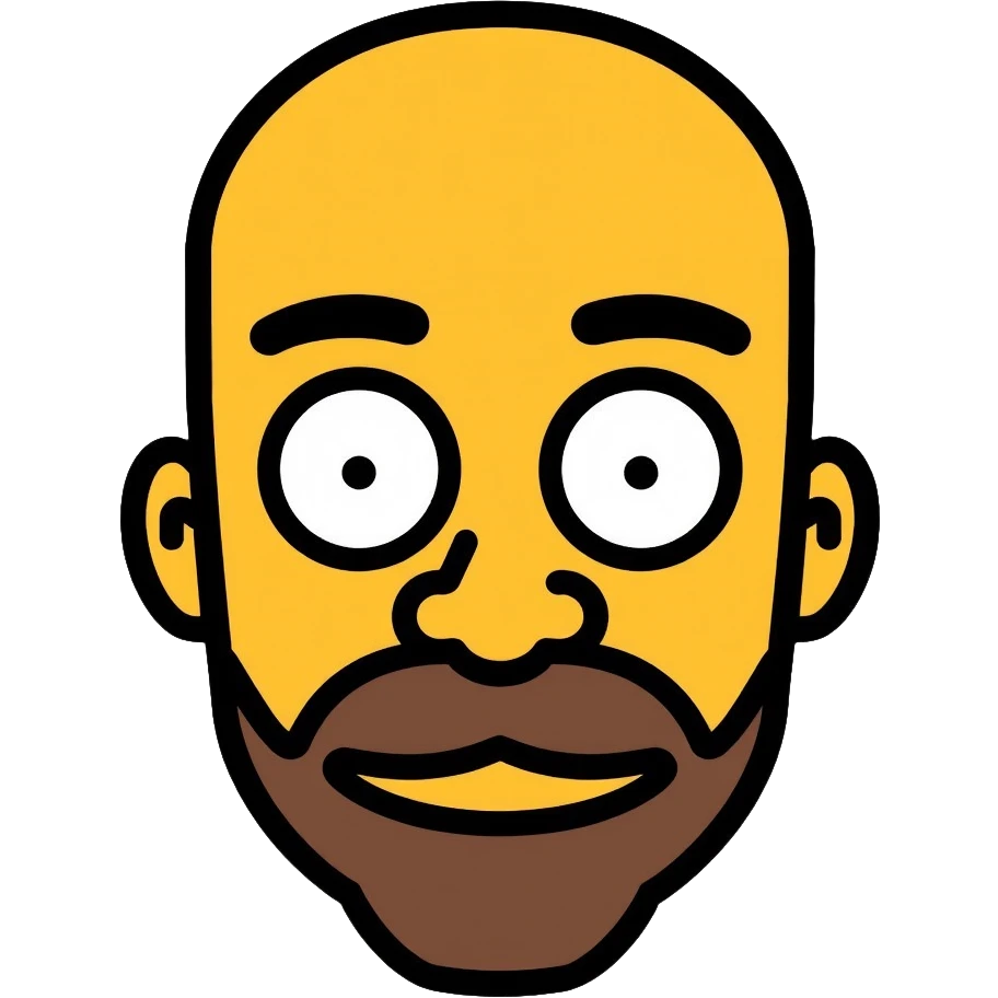 Omar Simpson character with bald head, round eyes, and stubble beard emoji