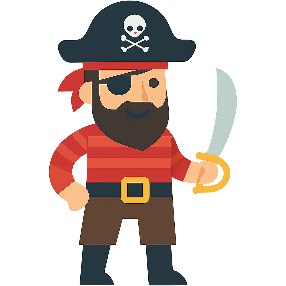 flat design style pirate emoji