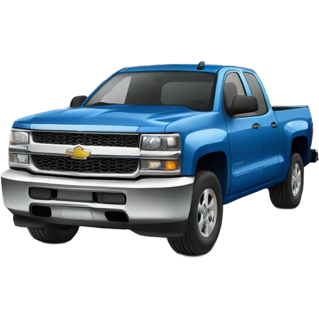 Blue Crew cab Chevrolet pickup truck emoji