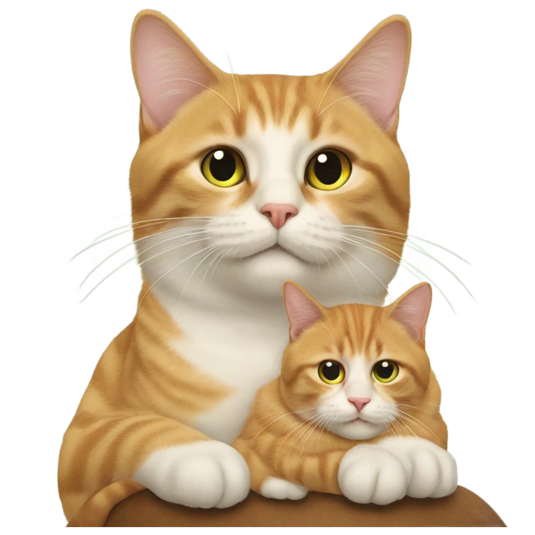 Cat on cat emoji