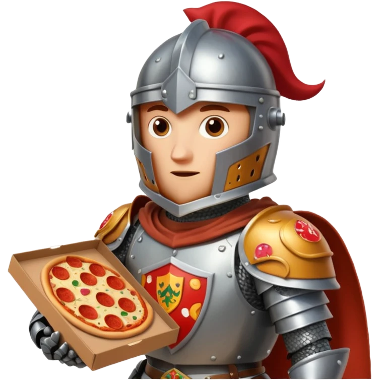Pizza Knight his armor is piza box  emoji
