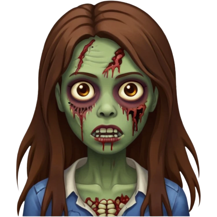 Long hair Brown zumbi famele emoji