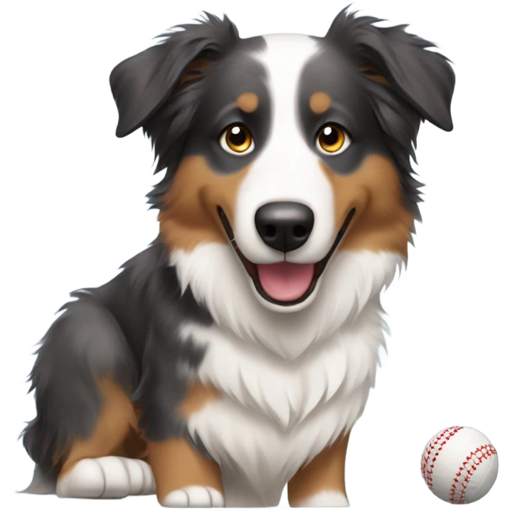Australian shepherd playing hockey emoji