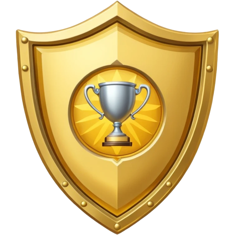 Gold shield with trophy emoji