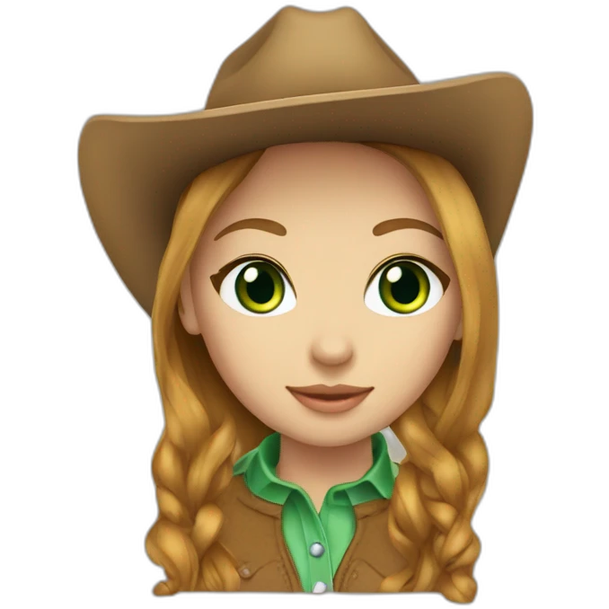 Lightbrown-hair-green-eyes-cowgirl emoji