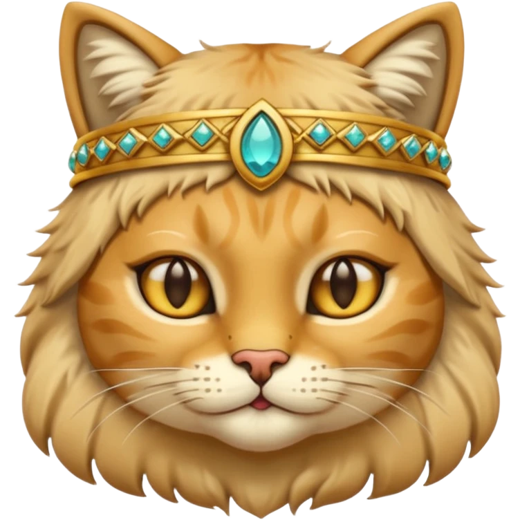 ancient cat with gold jewerly on head emoji