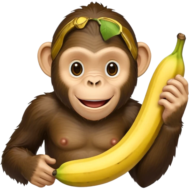 je veux un chimpanzé qui sort d'une banane emoji