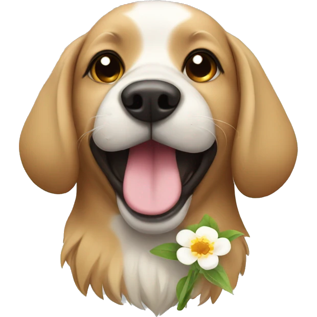 Dog with flower emoji
