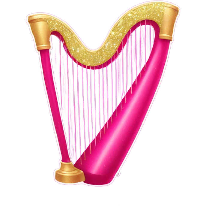 Hot Pink harp with glitter emoji