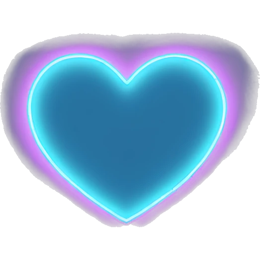 Neon light heart emoji