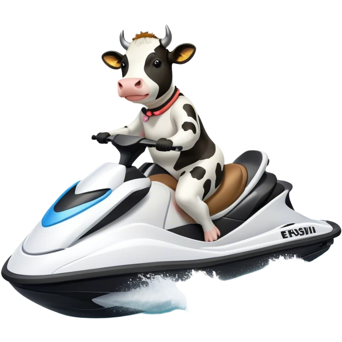 Cow on jetski emoji