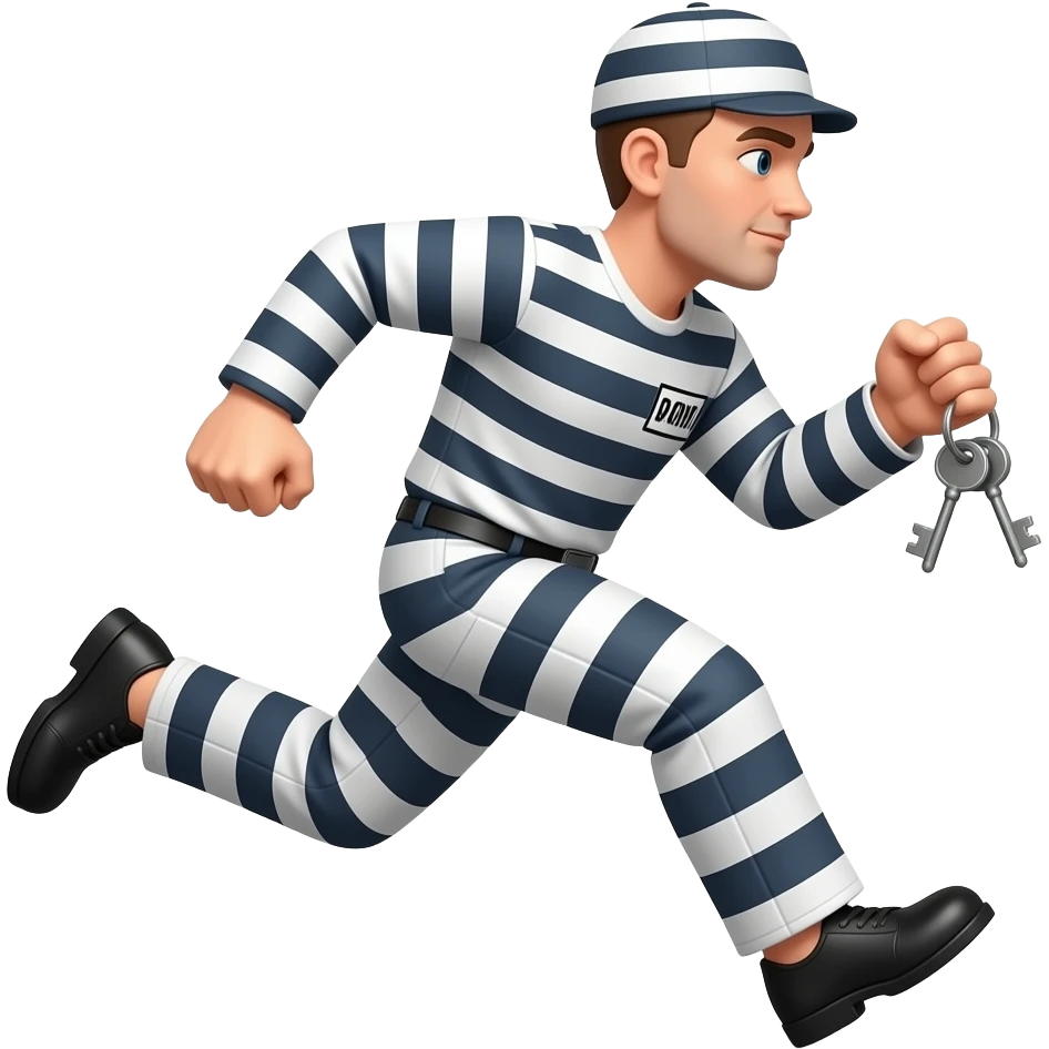 Prisoner running with keys emoji