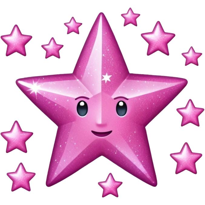 pink glitter sparkling shiny with star shapes emoji