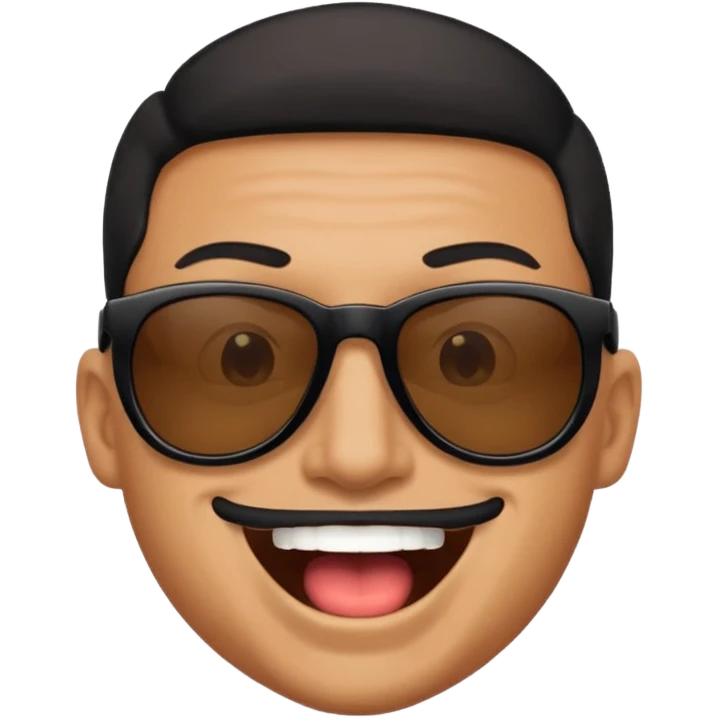 a bold man with black sunglasses and his mouth opened emoji