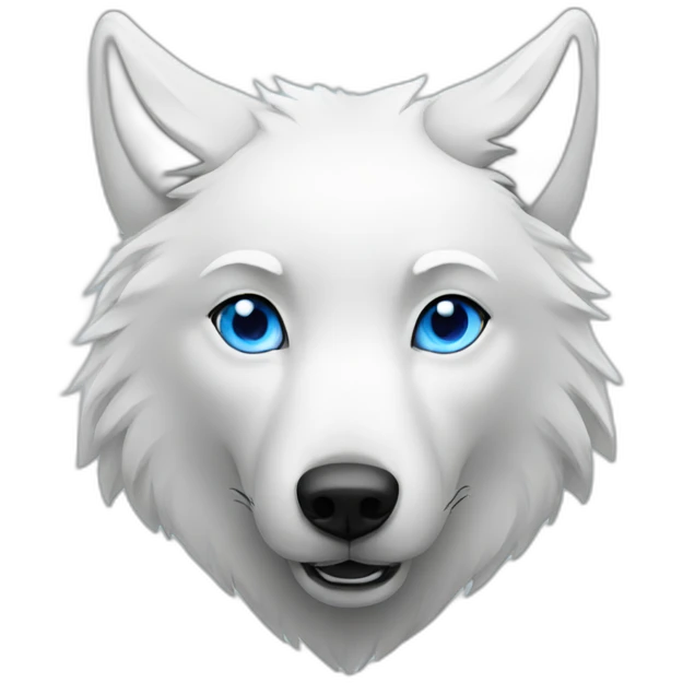 white wolf with blue eyes emoji