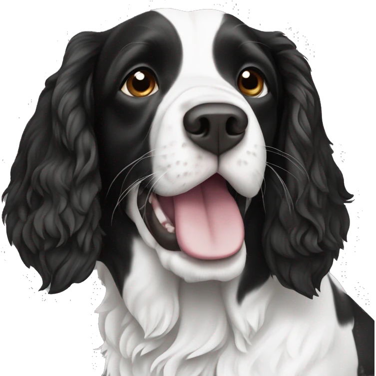 Springer Spaniel black and white emoji