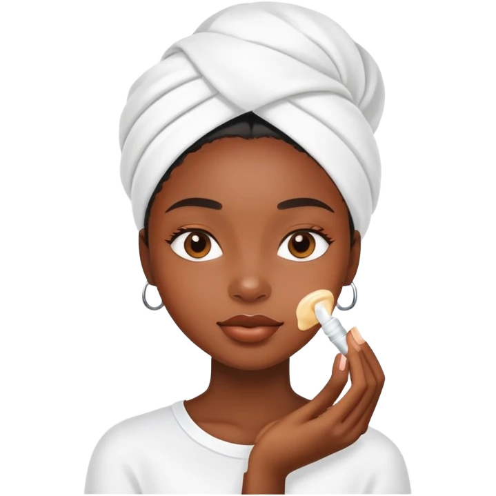 Black girl applying face cream emoji