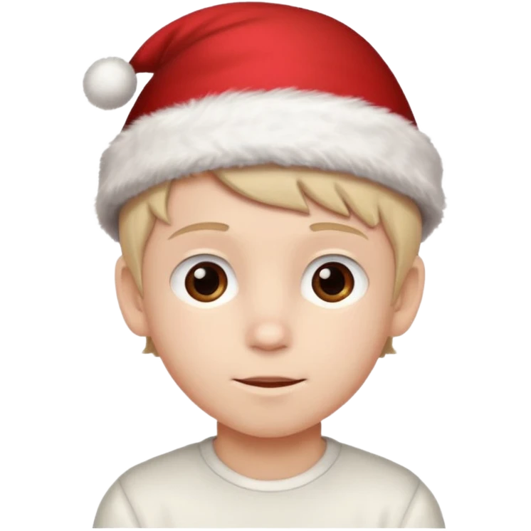 Christmas hat on a cute boy head emoji