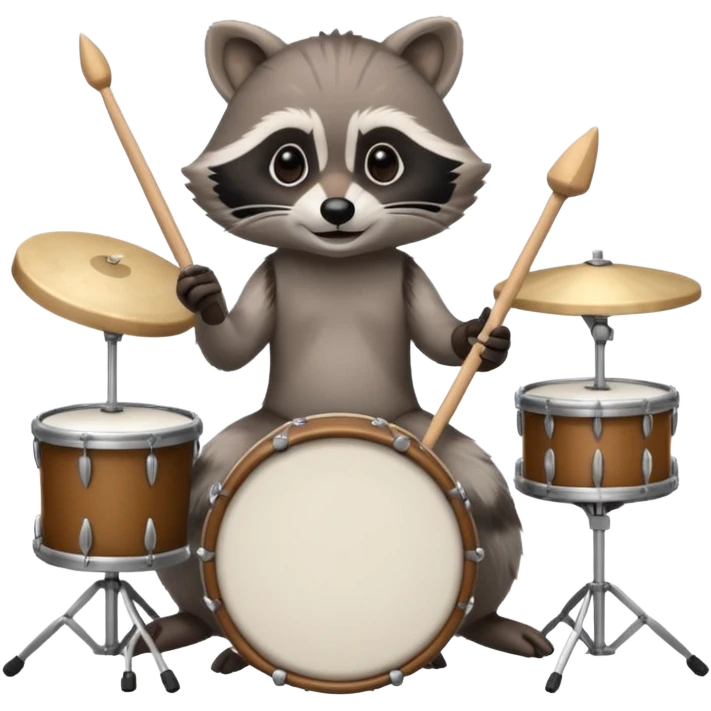 Raccoon drummer  emoji