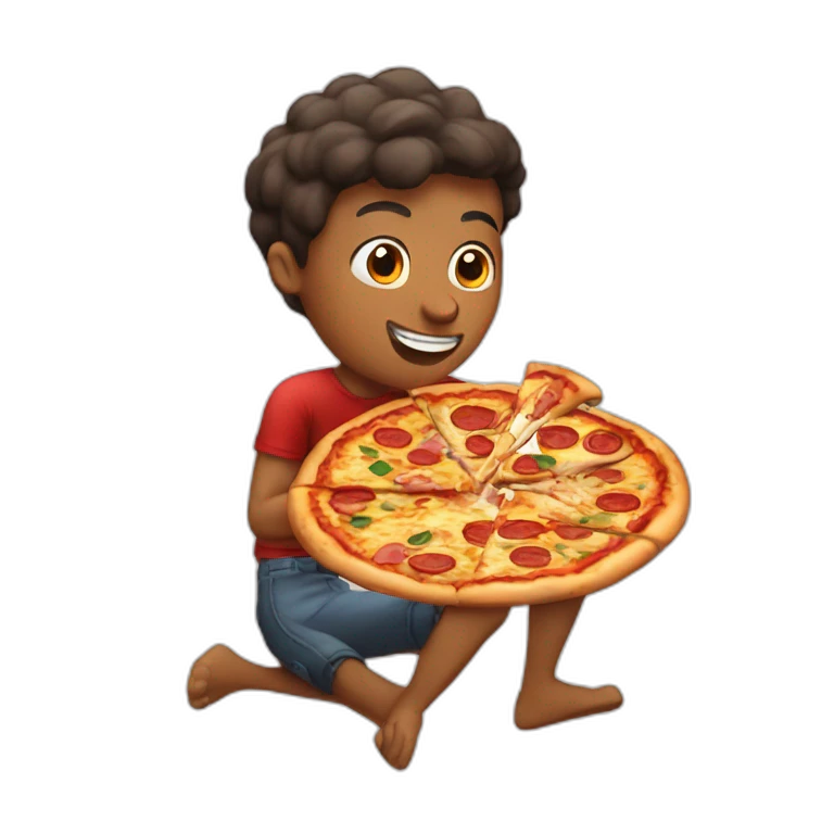 pizza eating pizza emoji