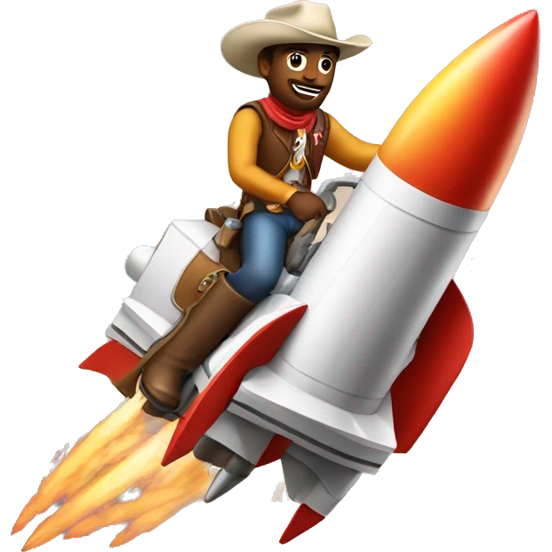 Cowboy on a rocket emoji