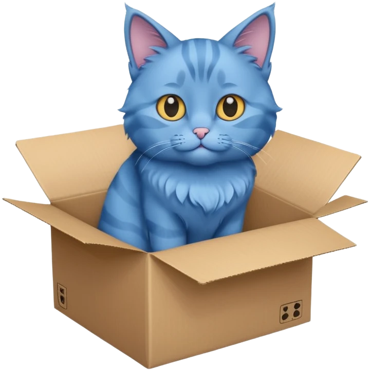 blue cat in box emoji