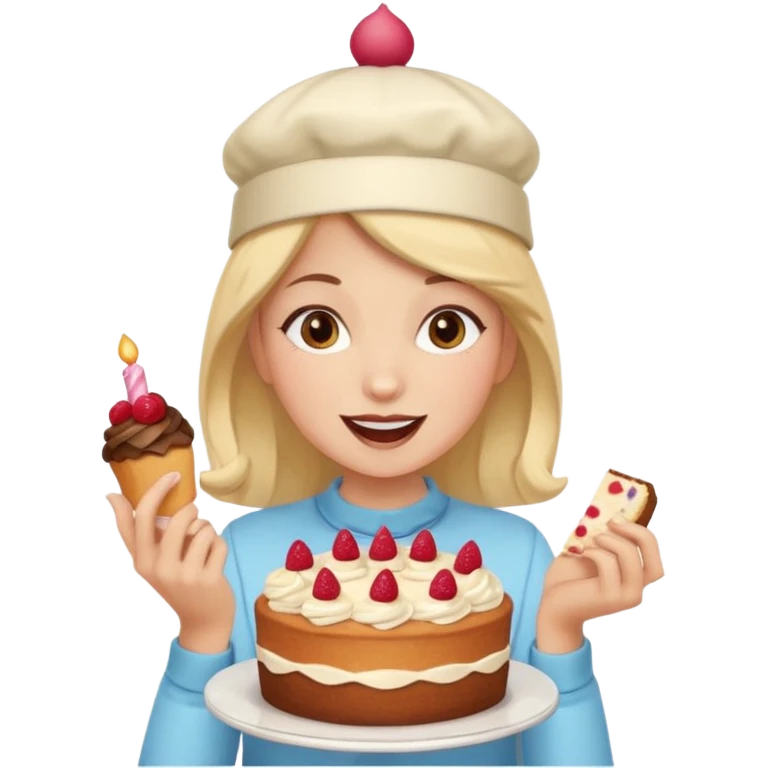 I want a girl having cake in her cake emoji