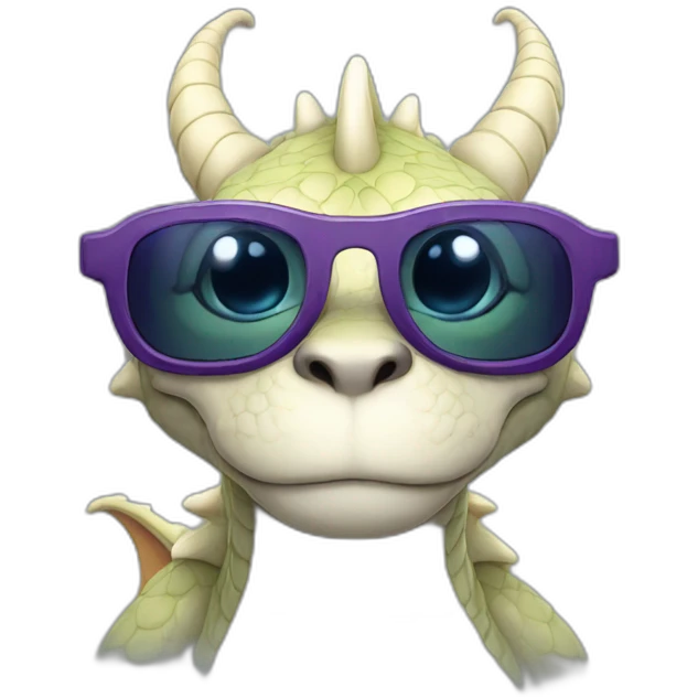 Dragon avec des lunettes de soleil emoji